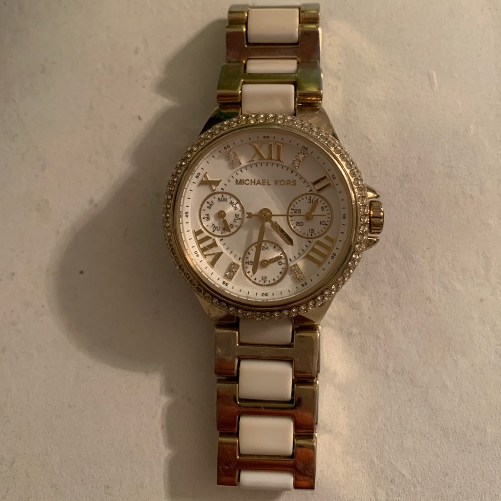 Michael Kors two-toned gold and white watch